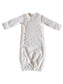 SIIX Collection Organic Pointelle Gown in White with Pink Hearts