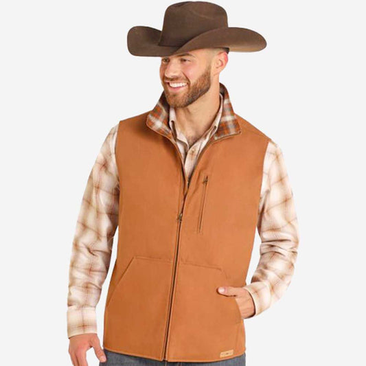 Rock & Roll Denim Powder River Concealed Carry Vest in Camel