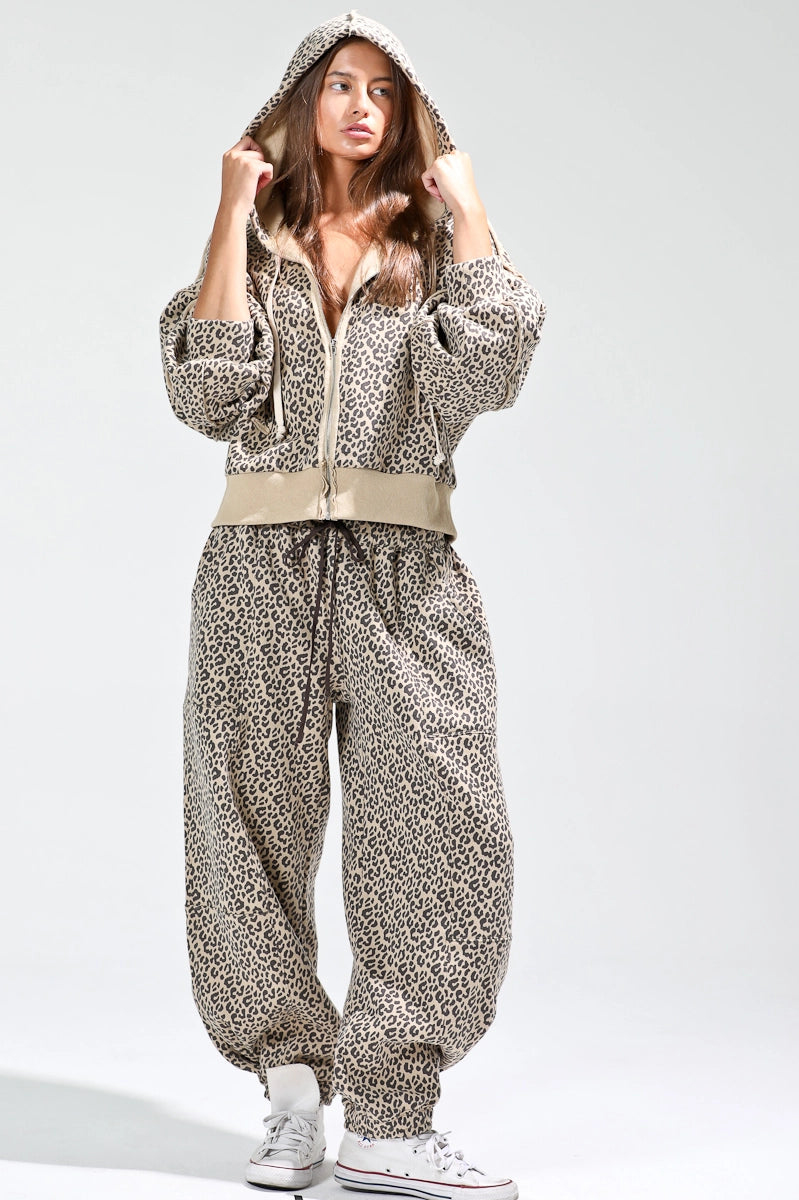 NoaBoa Leopard Print Sweatpants