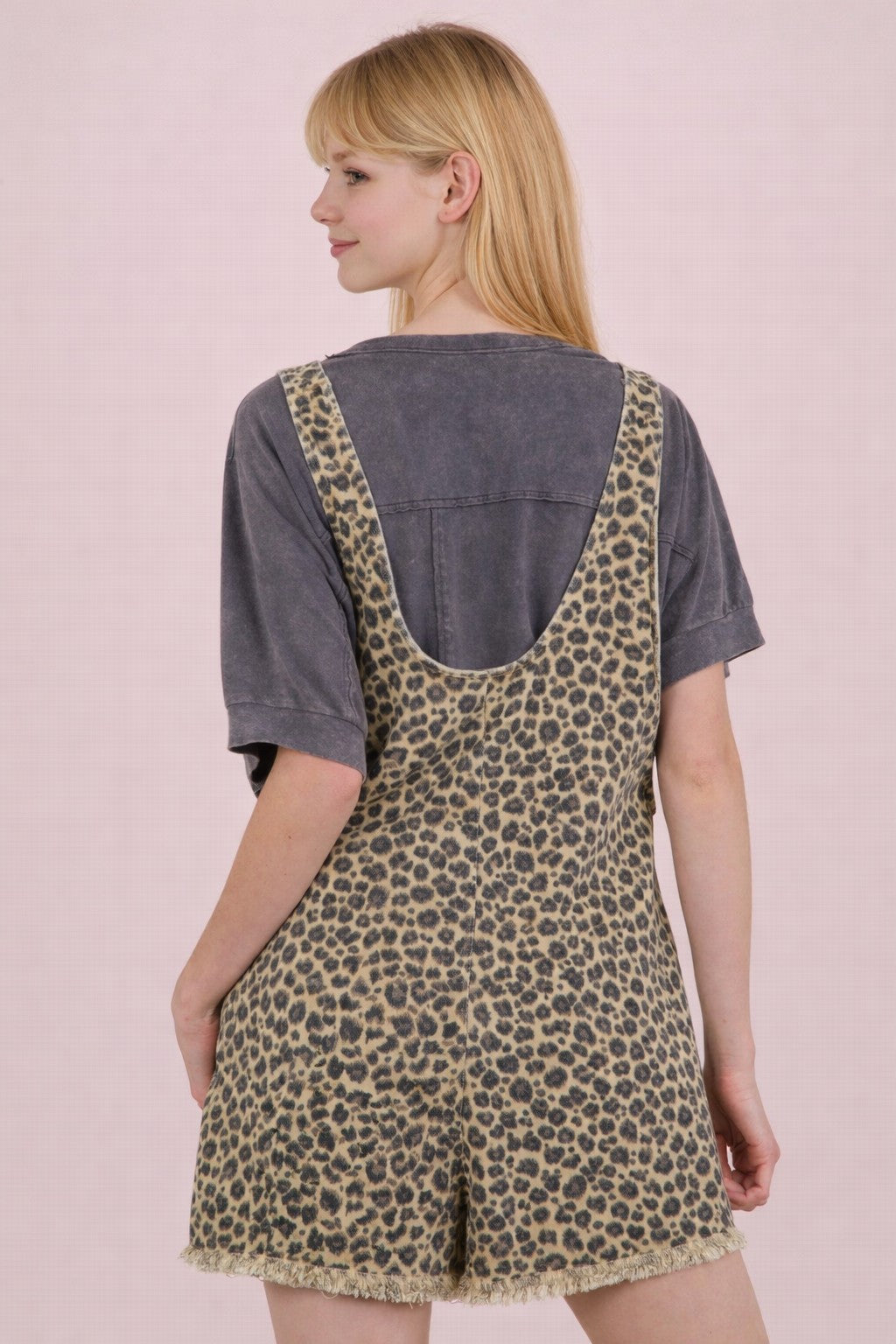 Leopard Printed Cotton Romper