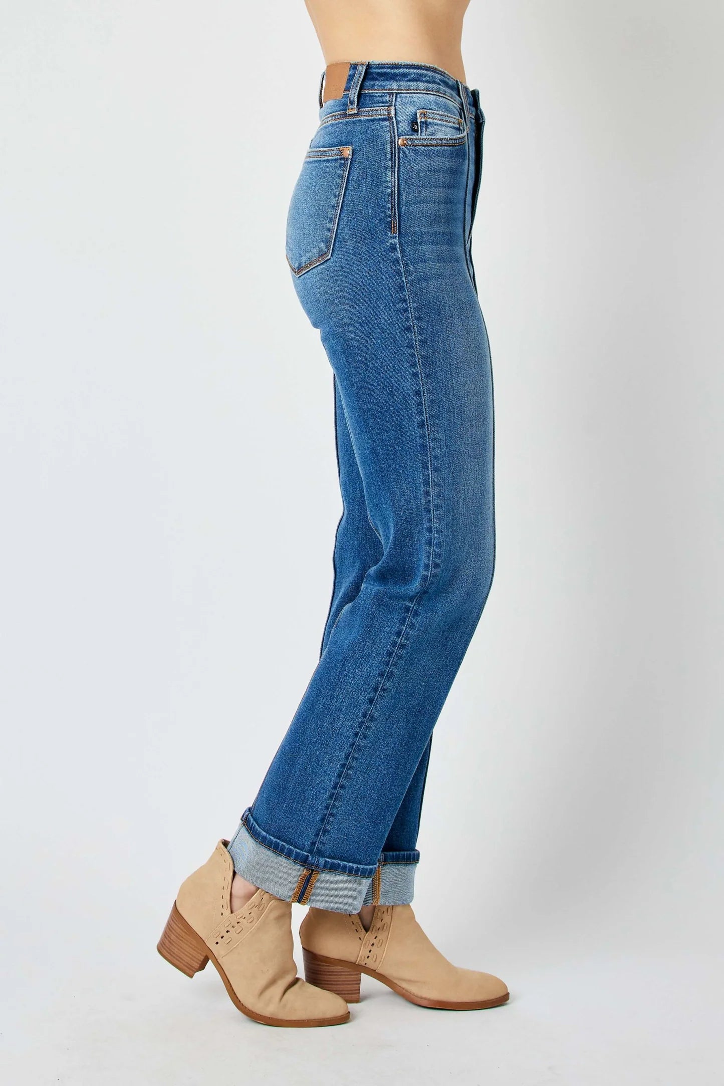 Judy Blue High Waisted Front Seam Cuffed Jean