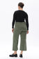 Bayeas Mid Rise Relaxed Cropped Straight Leg Pants in Green