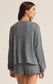 Z Supply Daydream Charcoal Heather Long Sleeve Top