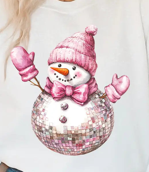 Disco Ball Snowman Tee