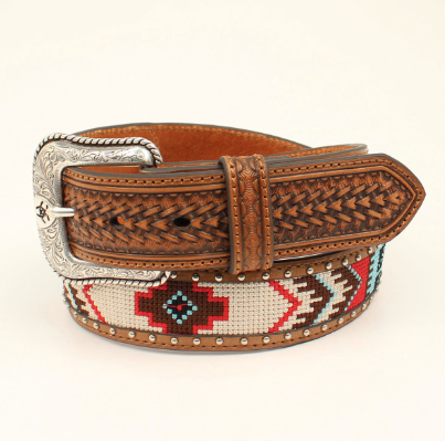 Ariat Mens Bright Colored Fabric Center Belt