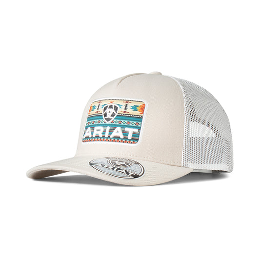 Ariat Beige Rectangle Southwestern Patch Cap
