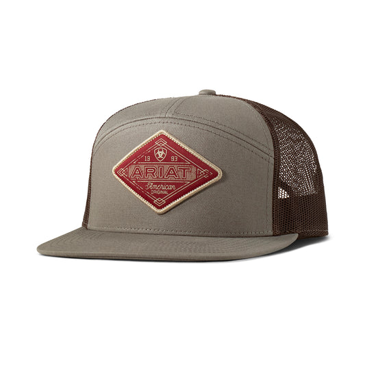 Ariat Grey with Diamond Patch Snapback Cap