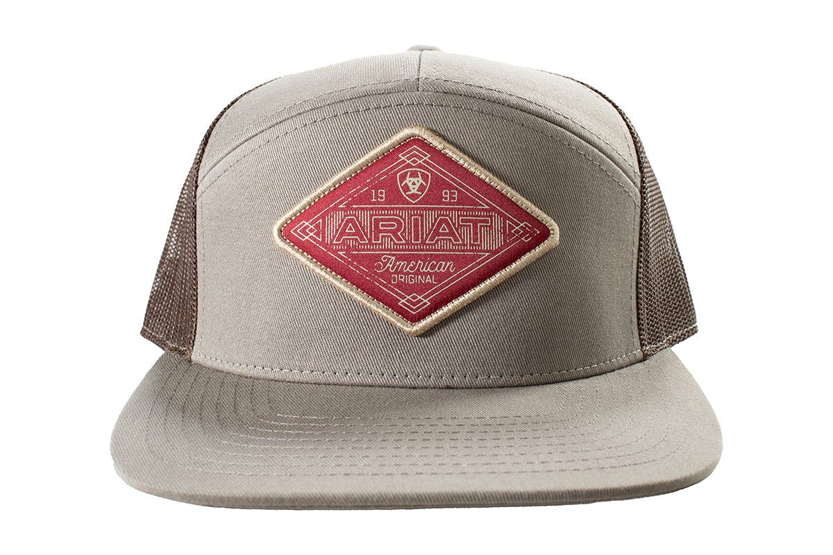 Ariat Grey with Diamond Patch Snapback Cap