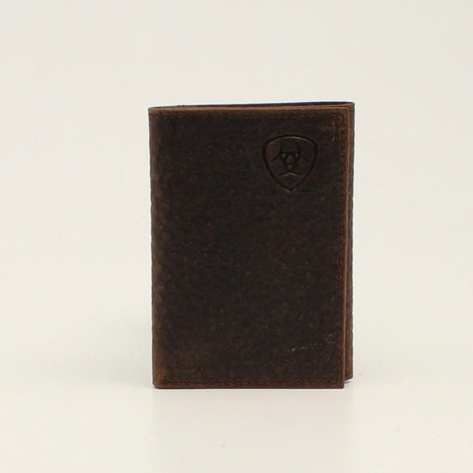 Ariat Men's Trifold Shield Logo Brown Wallet