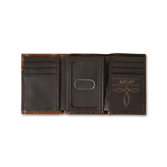 Ariat Woven Southwestern Brown Trifold Wallet