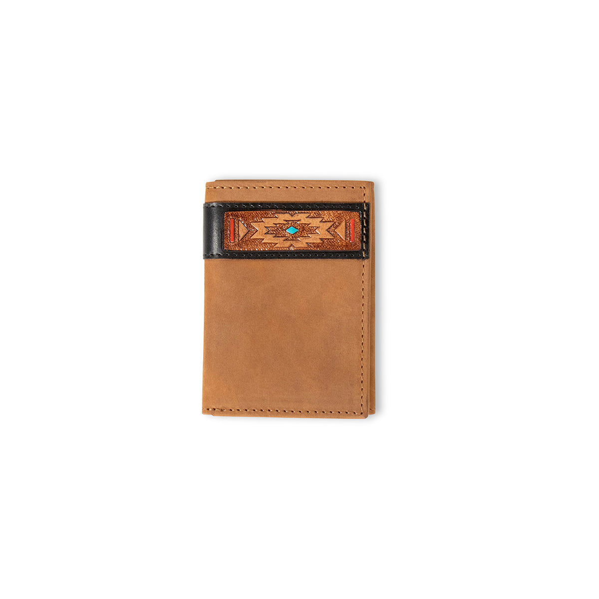 Ariat Aged Southwestern Bark Trifold Style Wallet