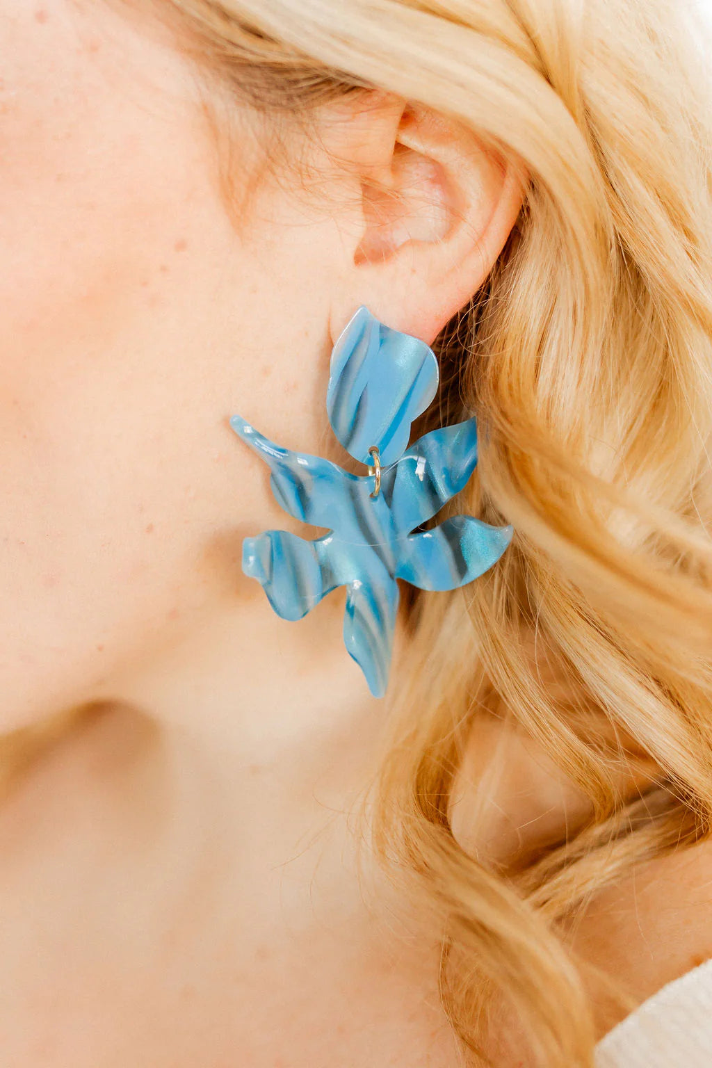 Linny Co Flora Blue Iris Earrings