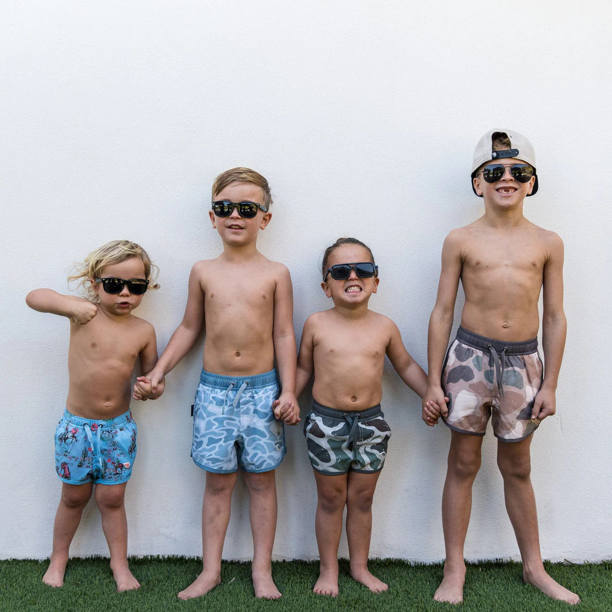Burlebo Youth Swim Trunk in Seaside Camo