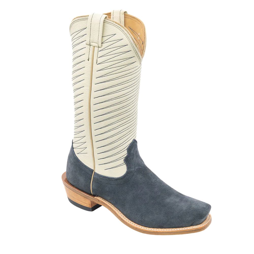 Fenoglio Cream and Navy Roughout Boot