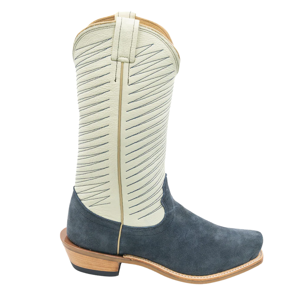 Fenoglio Cream and Navy Roughout Boot