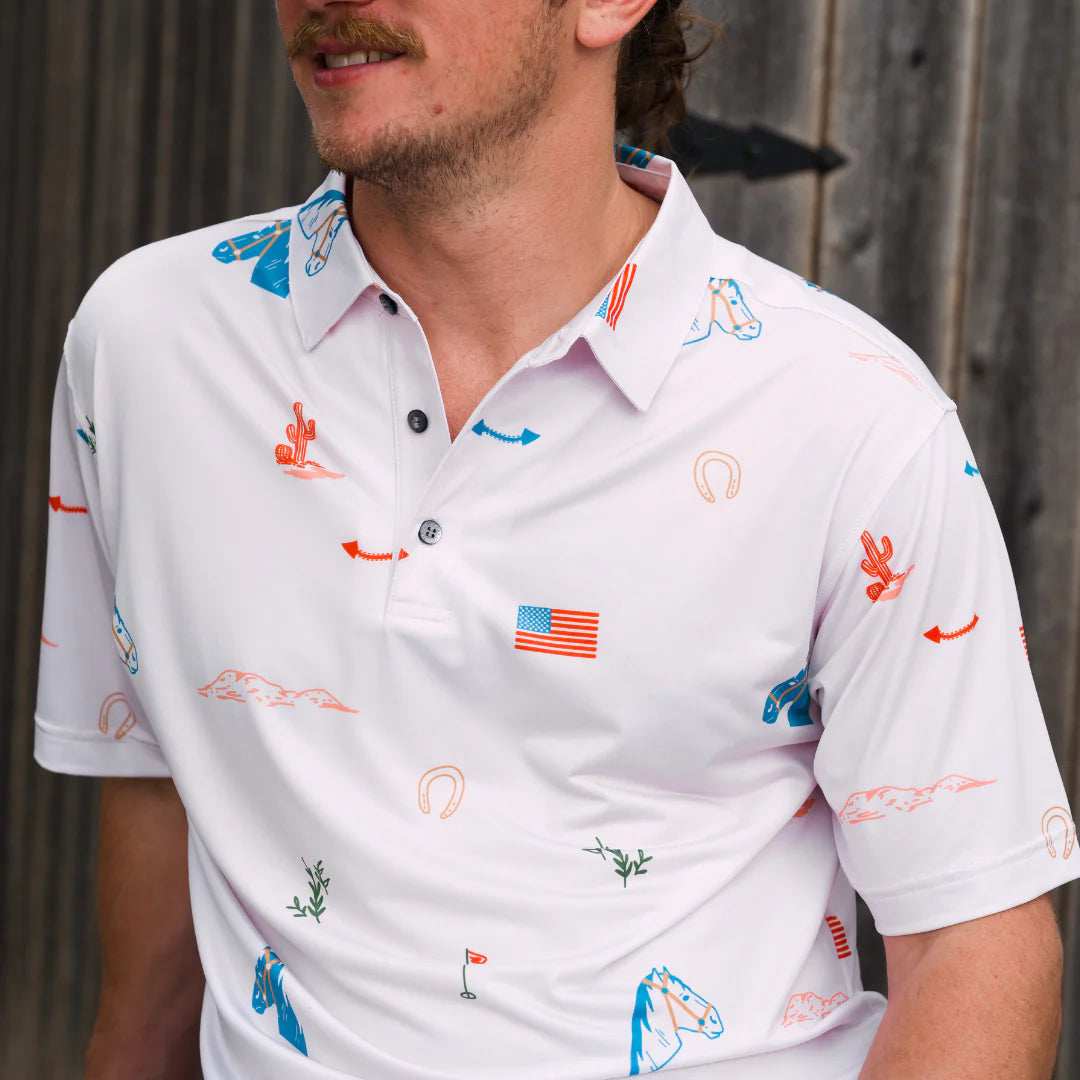 Raised by Coyotes Americana Polo