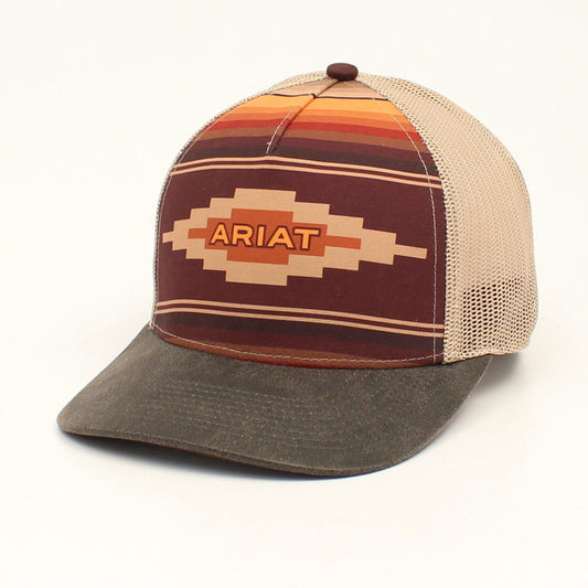 Ariat Ladies Aztec Logo Tan Snap Back