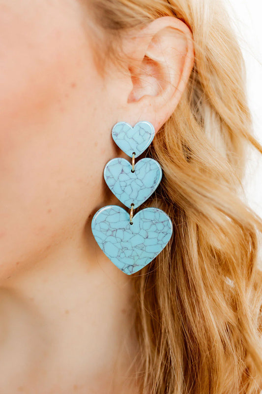 Linny Co Penny Turquoise Heart Earrings