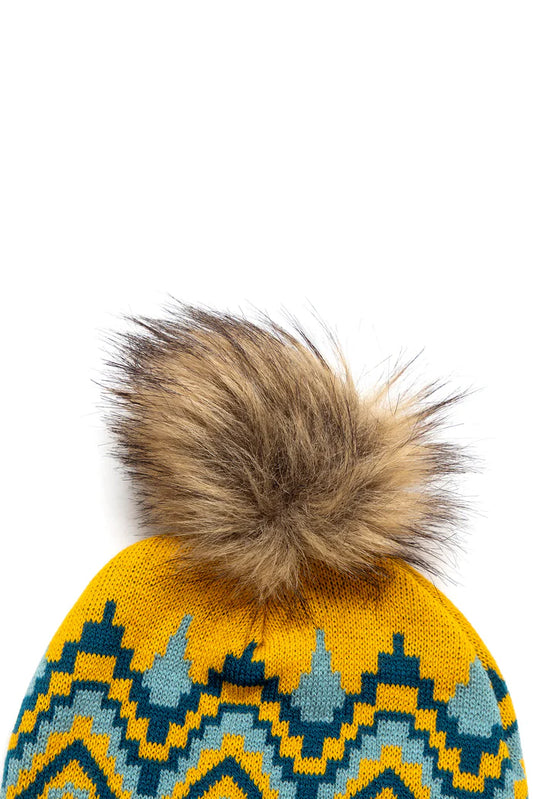 Myra Shilo Beanie in Yellow & Blue