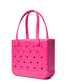 Pink Baby Bogg bag with leopard print pattern on a white background