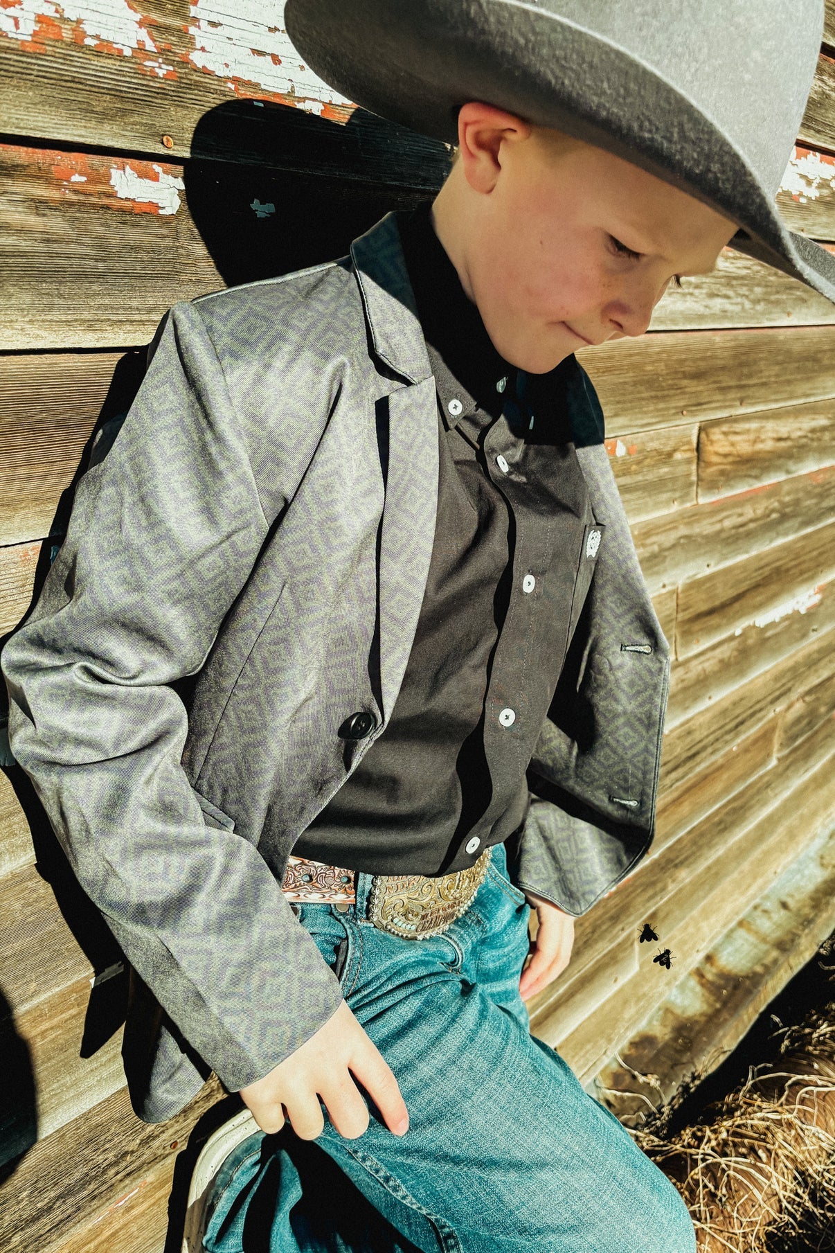 Keep 'Em Cowboy Kid's Verde Aztec Sports Coat