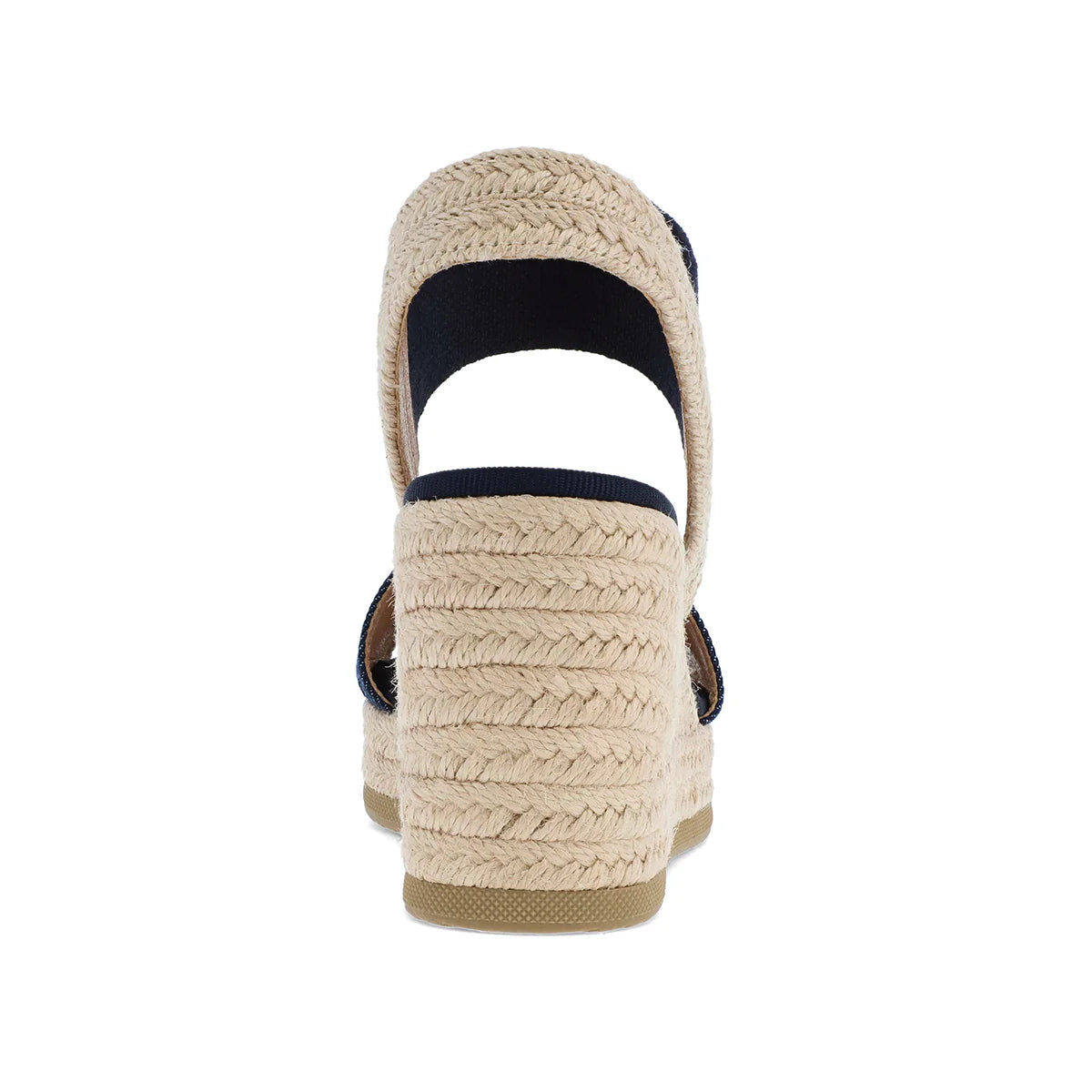Mia Shoes Barossa Wedge Sandal in Navy Denim