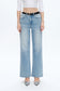 Bayeas High Rise Straight Leg Denim Jeans in Swiss Blue