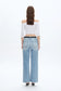 Bayeas High Rise Straight Leg Denim Jeans in Swiss Blue