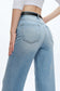 Bayeas High Rise Straight Leg Denim Jeans in Swiss Blue