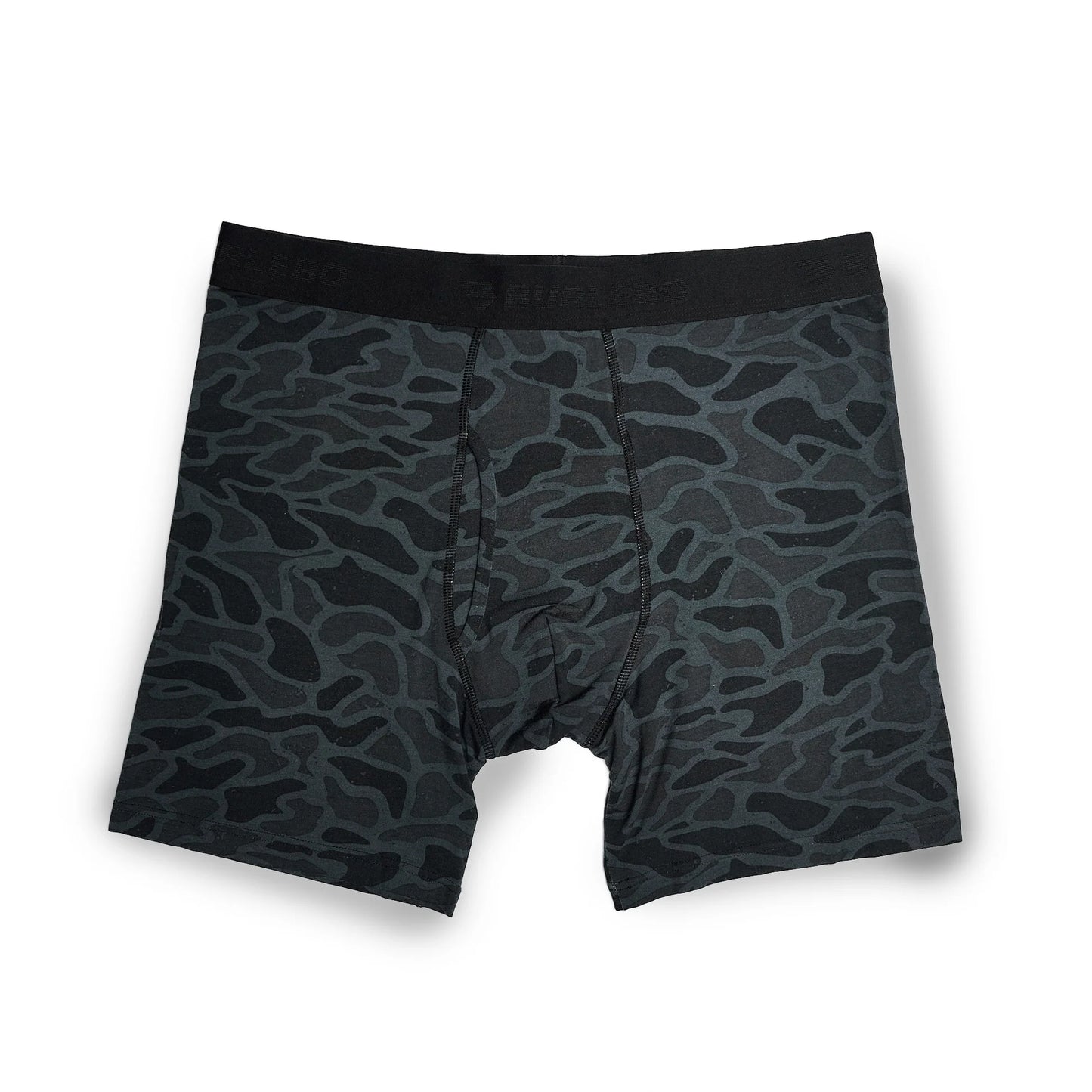 Burlebo Boxer Briefs - Black Camo, Mallards Flying In, & Tiger Stripe Camo Wetland
