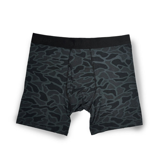 Burlebo Boxer Briefs - Black Camo, Mallards Flying In, & Tiger Stripe Camo Wetland