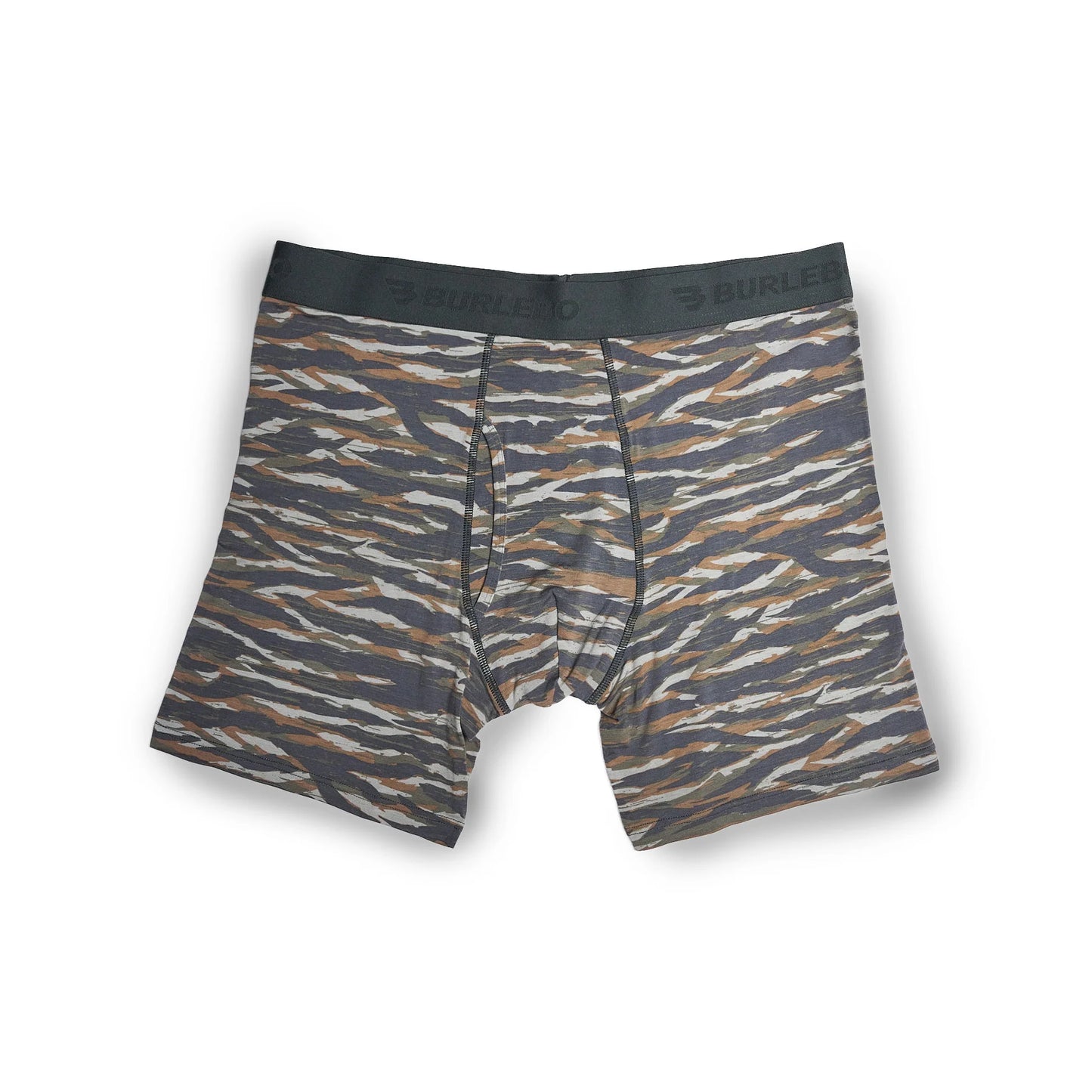Burlebo Boxer Briefs - Black Camo, Mallards Flying In, & Tiger Stripe Camo Wetland