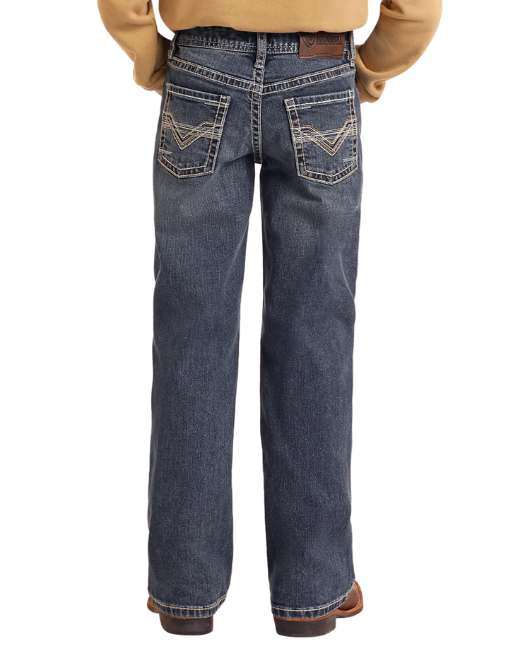 Rock & Roll Denim Boys' Regular Fit Two-Toned V Stitch Bootcut Jeans