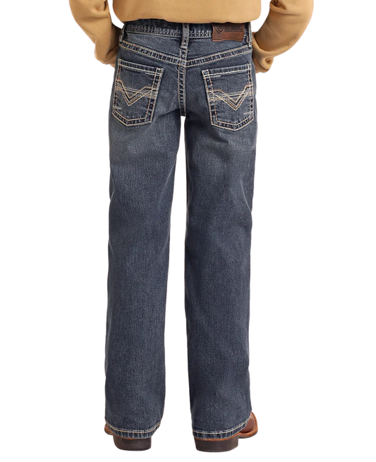 Rock & Roll Denim Boys' Regular Fit Two-Toned V Stitch Bootcut Jeans