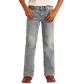 Rock & Roll Boys' Regular Fit Pleather Embroidery Bootcut Jeans