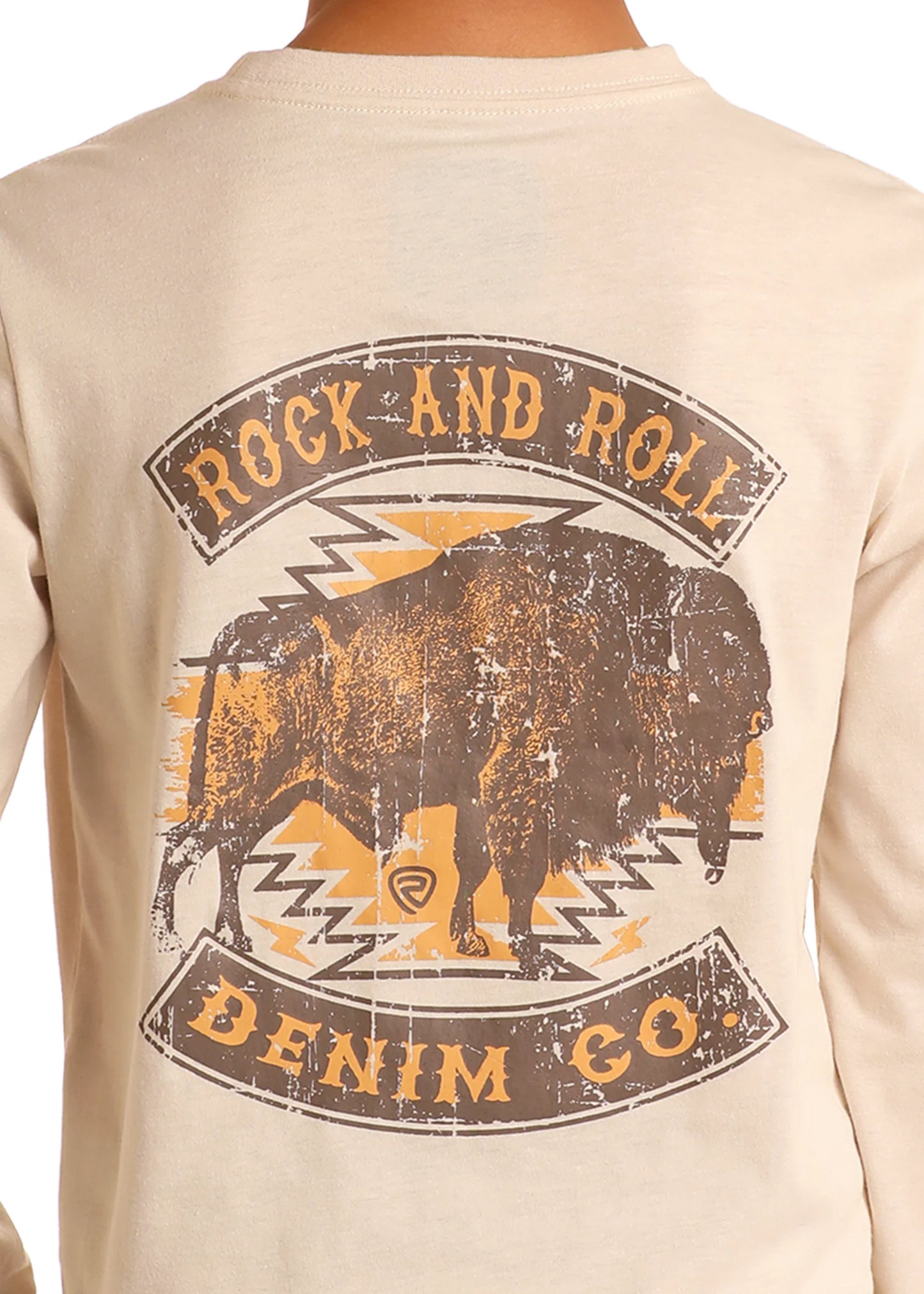 Rock & Roll Denim Boy's Buffalo Graphic Long Sleeve Tee