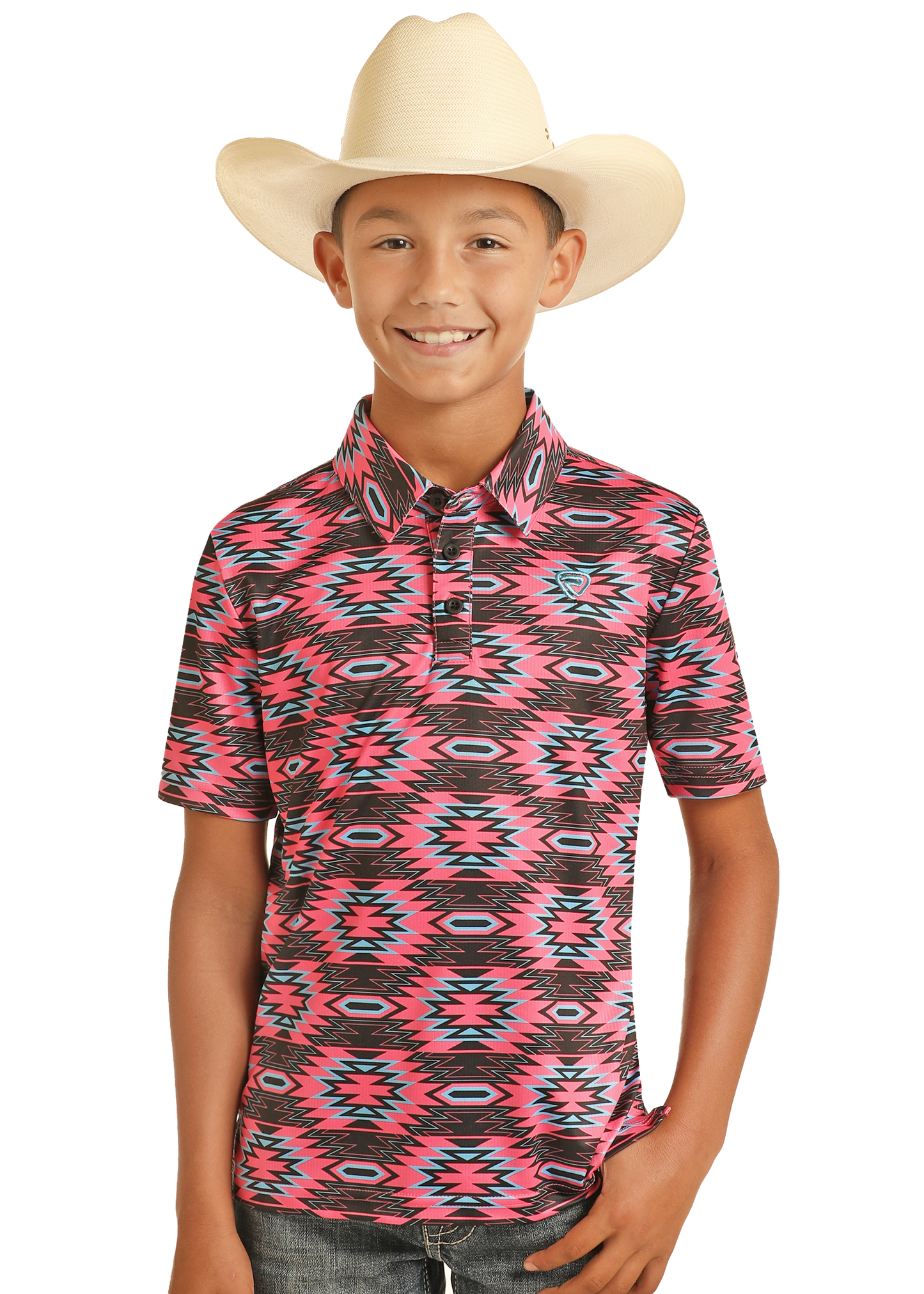 Rock & Roll Denim Boy's Aztec Print Polo