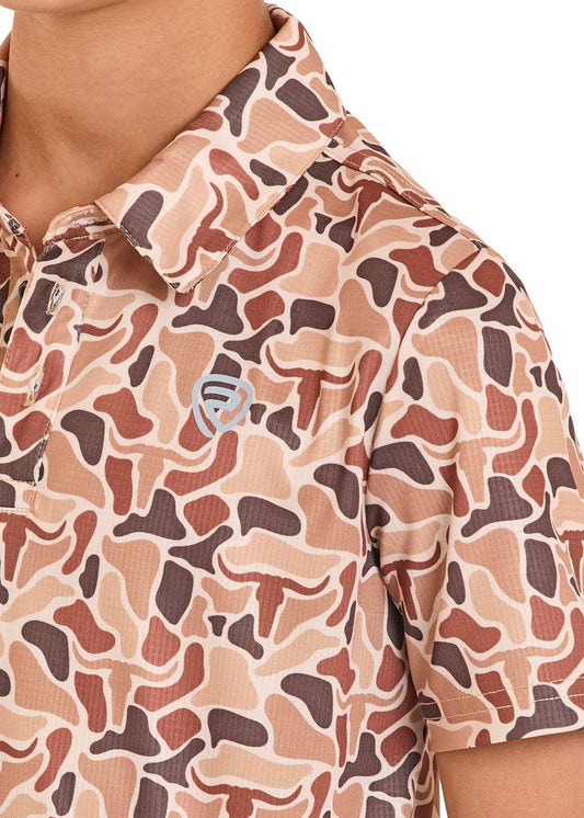 Rock & Roll Denim Boys' Skull Camo Polo