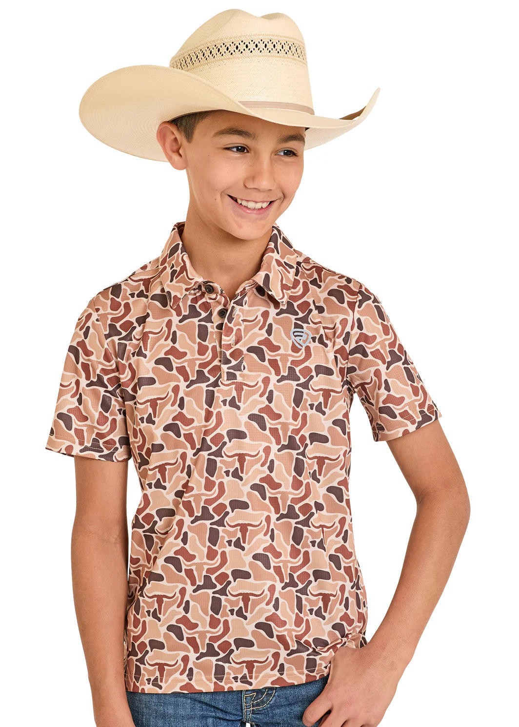Rock & Roll Denim Boys' Skull Camo Polo