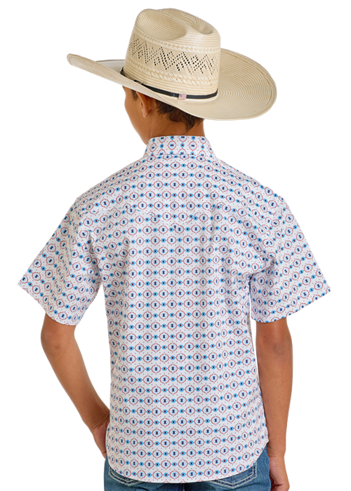 Rock & Roll Denim Boy's Aztec Print Snap Shirt