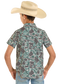 Rock & Roll Denim Boys' TEK Western Green Camo Short Sleeve Shirt