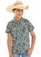 Rock & Roll Denim Boys' TEK Western Green Camo Short Sleeve Shirt