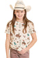 Rock & Roll Denim Girls' Western Print Tee in Cream