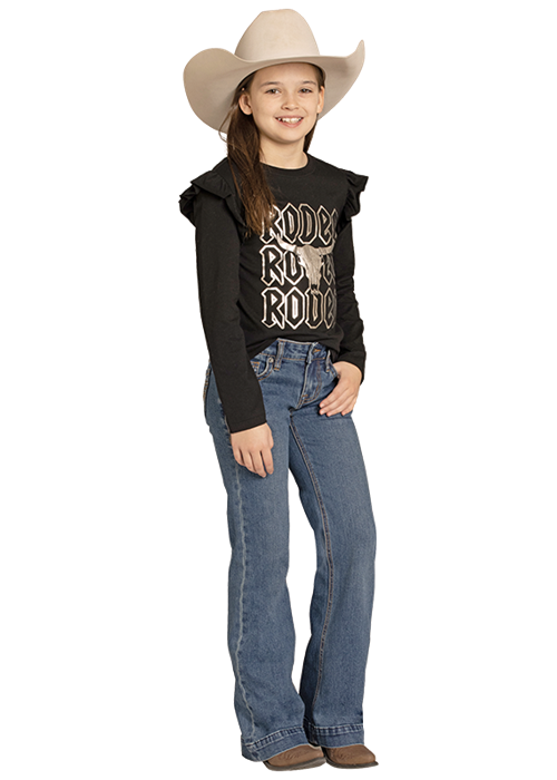 Rock & Roll Raised Boot Embroidered Trouser