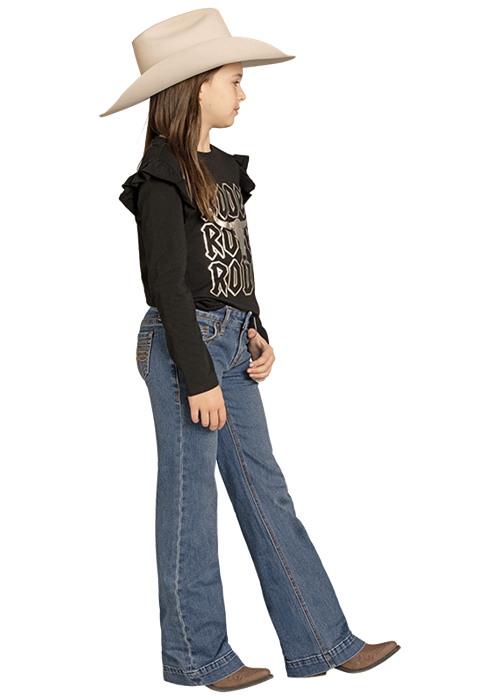 Rock & Roll Raised Boot Embroidered Trouser