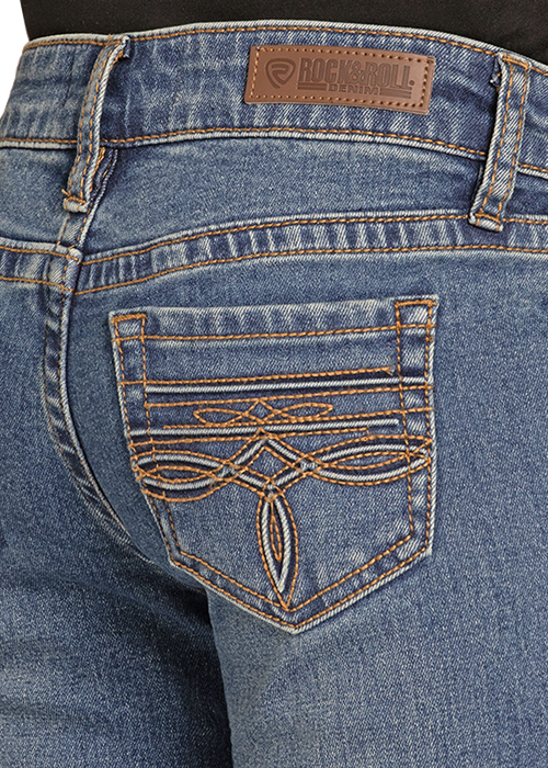 Rock & Roll Raised Boot Embroidered Trouser