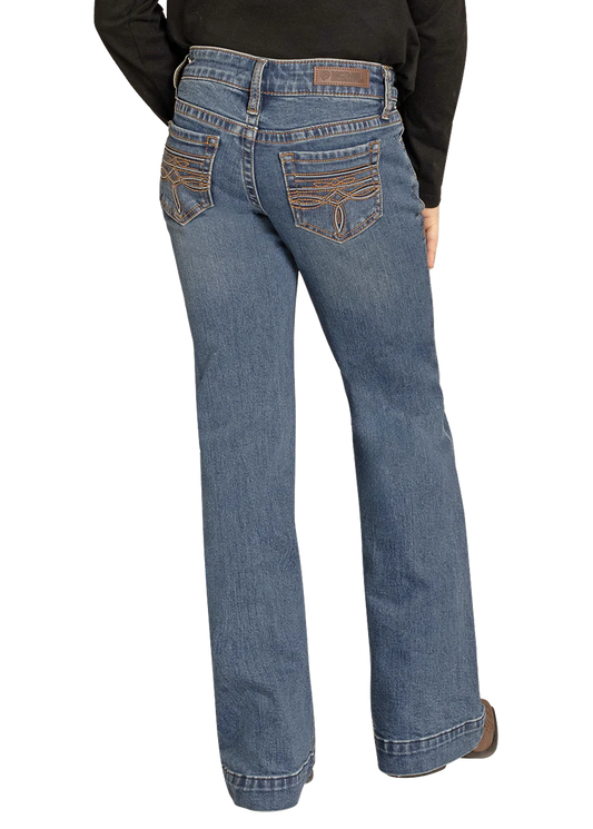 Rock & Roll Girls' Boot Stitch Pocket Trouser Jeans