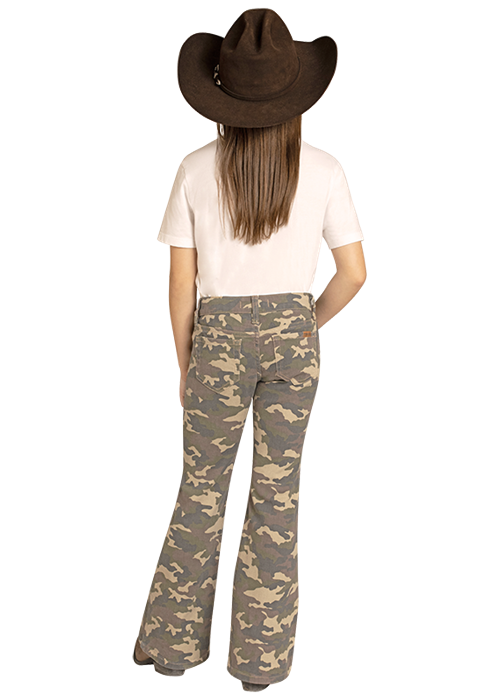 Rock & Roll Girls' Camo Print Flare Jeans