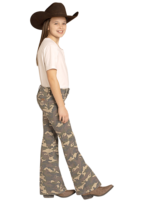 Rock & Roll Girls' Camo Print Flare Jeans