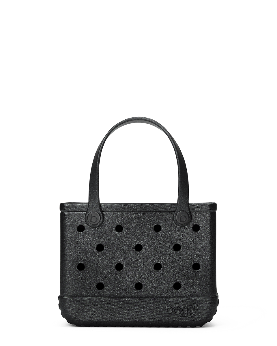 Black Bitty Bogs bag with perforated design on a white background